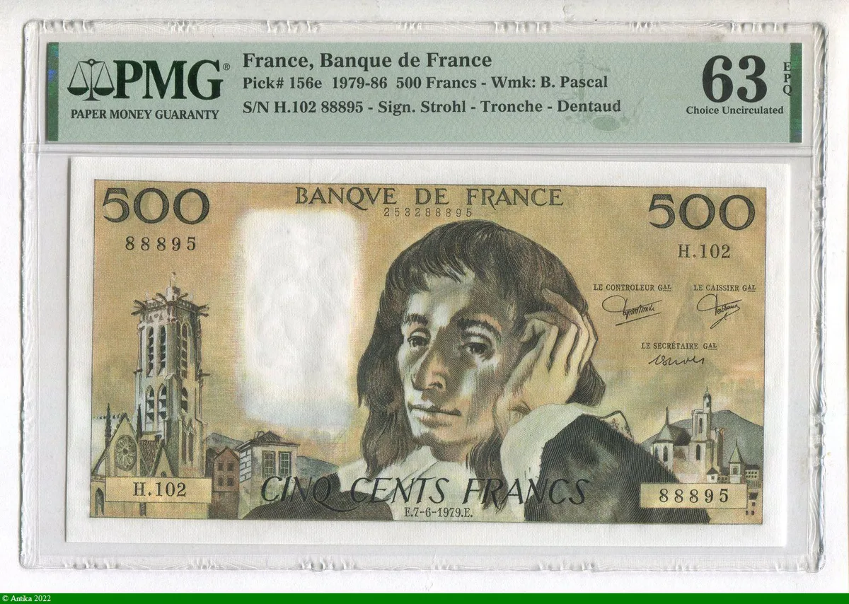 500 FRANCS PASCAL - Type 1968