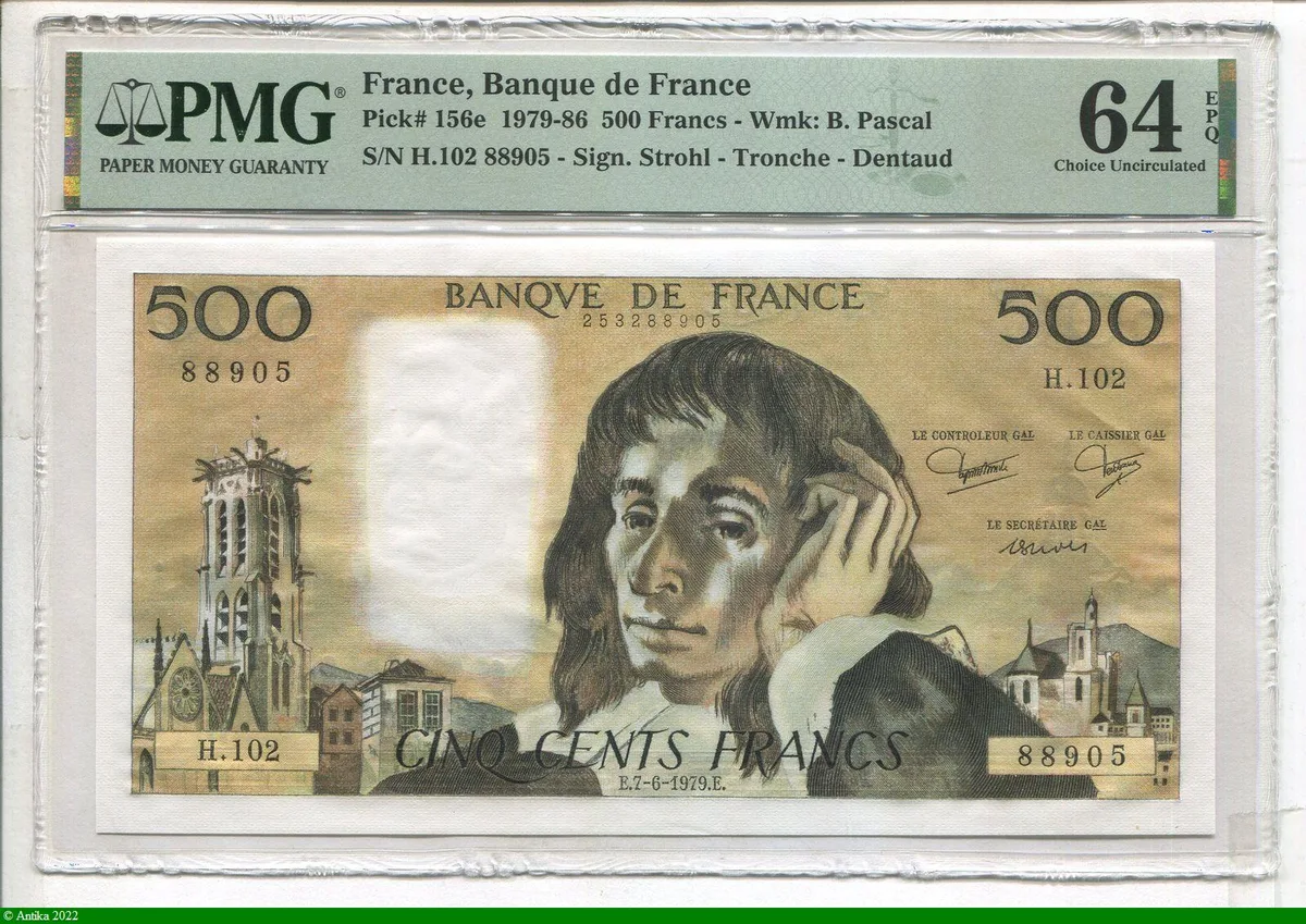 500 FRANCS PASCAL - Type 1968