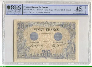 20 FRANCS NOIR - Type 1873