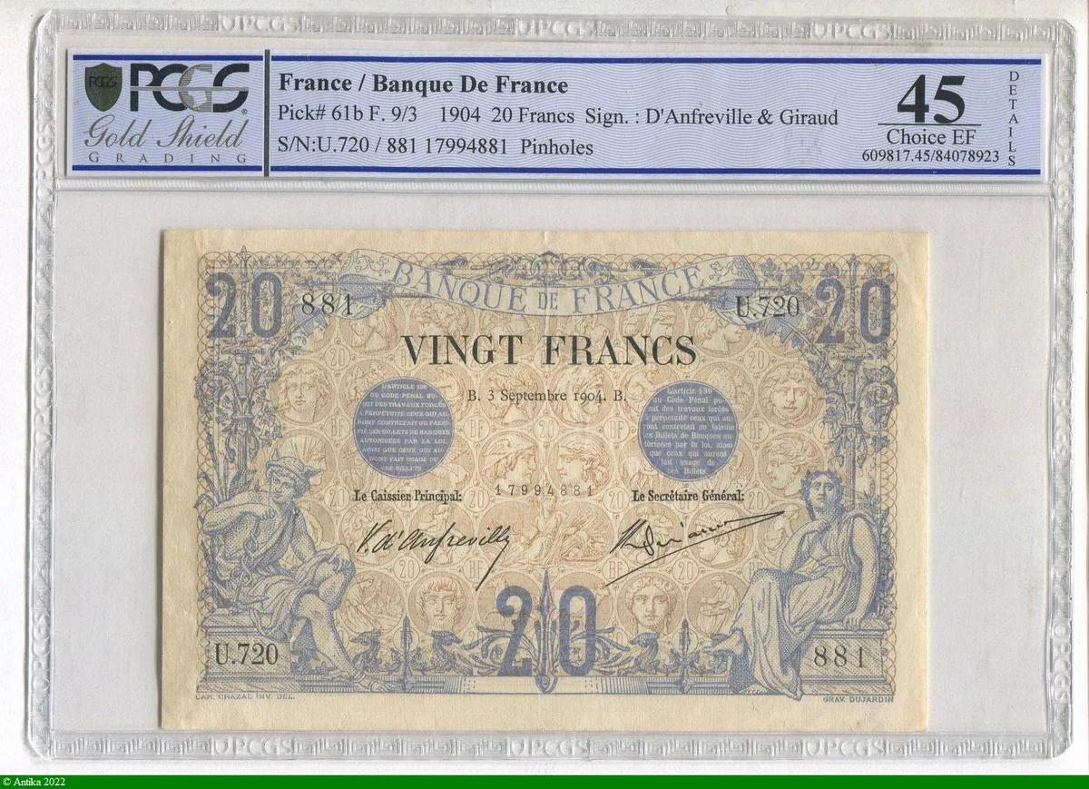 20 FRANCS NOIR - Type 1873