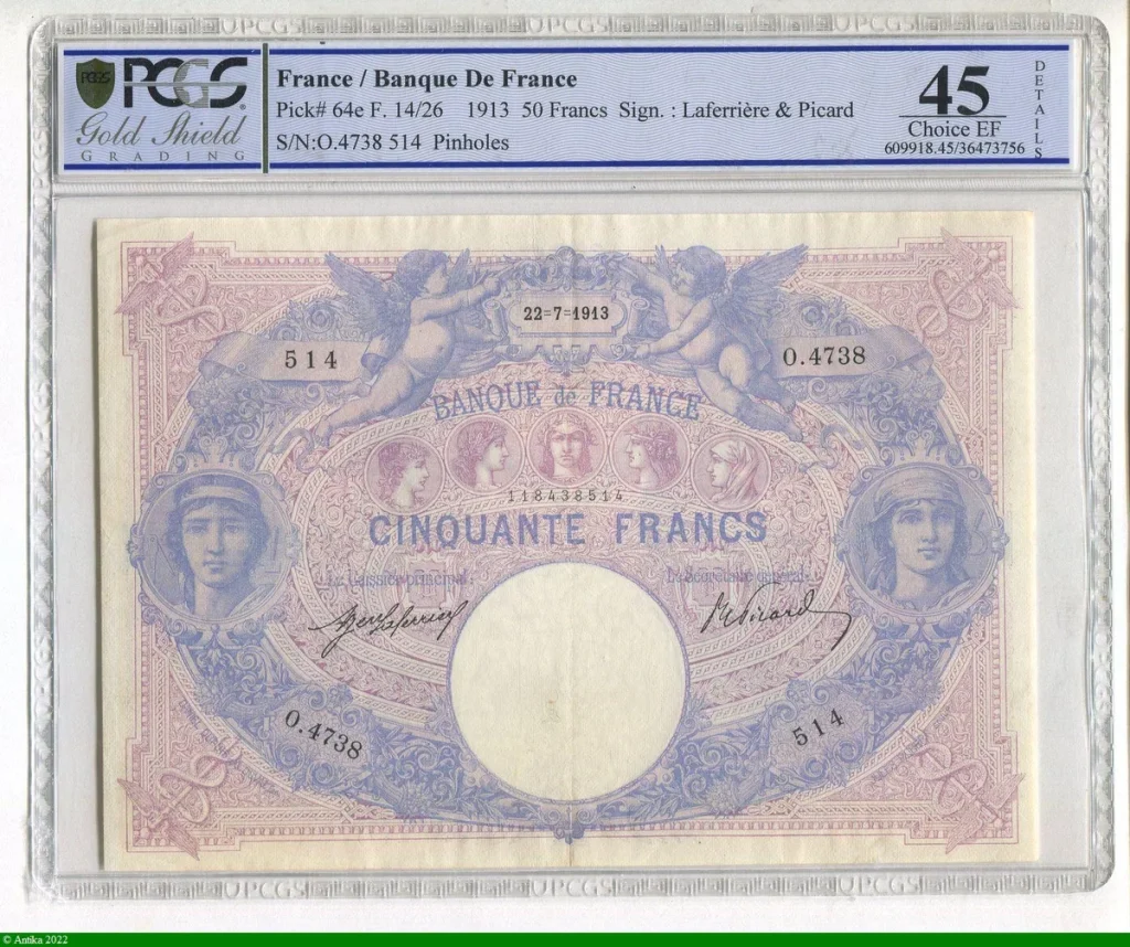 50 FRANCS BLEU & ROSE - Type 1889