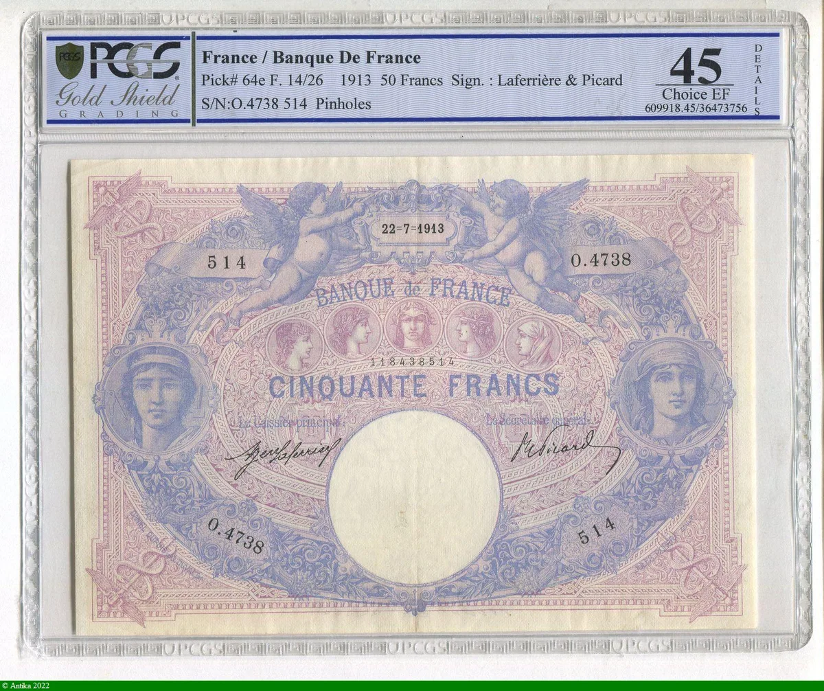 50 FRANCS BLEU & ROSE - Type 1889