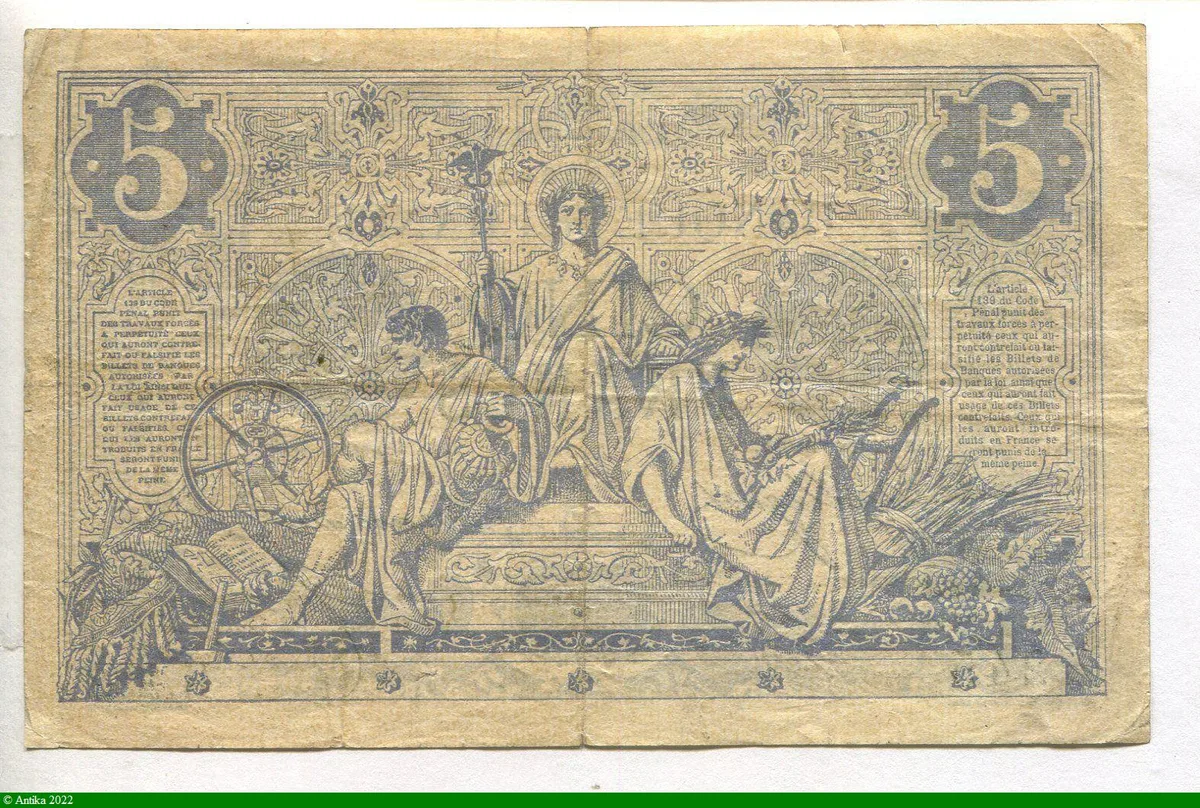 5 FRANCS NOIR - Type 1871
