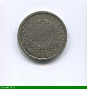 2 FRANCS NAP EMP revers REPUBLIQUE