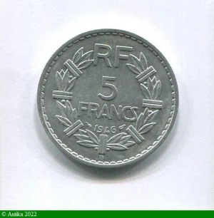 5 FRANCS LAVRILLIER Aluminium