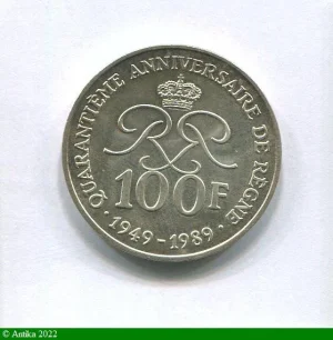 100 FRANCS RAINIER III 1949-2005