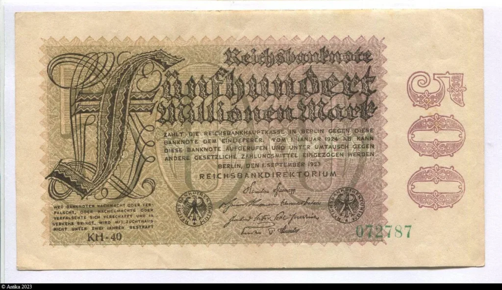 500 000 000 Mark Reichsbanknote