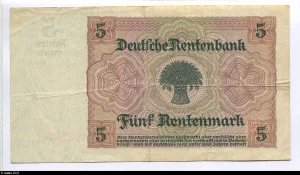 5 Rentenmark Paysanne & Blé 8 Chiffres