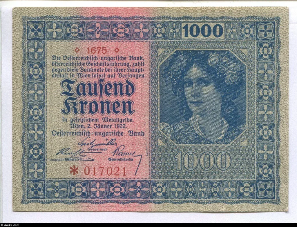 1000 Kronen Buste de Jeune fille * *