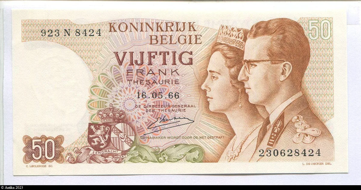 50 Frs Roi Baudoin & Reine Fabiola * *