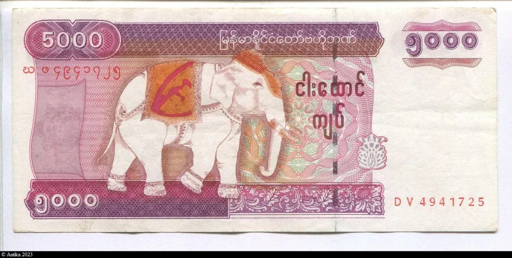 5000 Kyats Eléphant