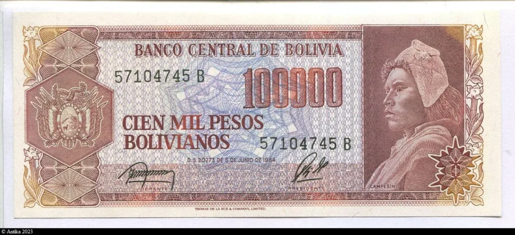 100000 Pesos Bolivianos Campesino