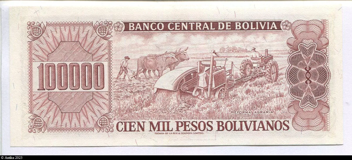 100000 Pesos Bolivianos Campesino