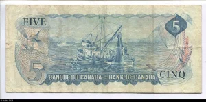 5 Dollars Sir Henry Wilfrid Laurier & bateaux de pêche à Vancouver