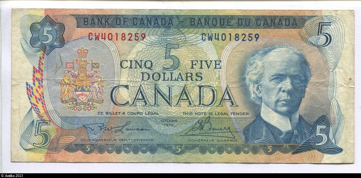 5 Dollars Sir Henry Wilfrid Laurier & bateaux de pêche à Vancouver