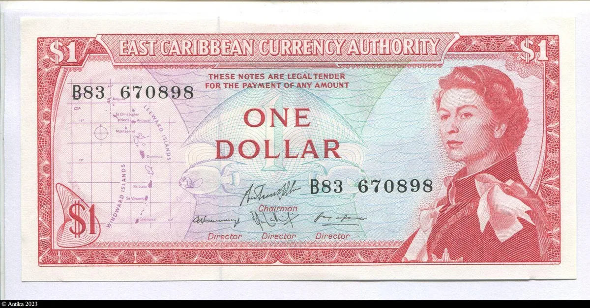 1 Dollar Elizabeth II & Palmier Série B83-B85 Grenade