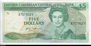 5 Dollars Elizabeth II & Palmier St Vincent N° A707902V