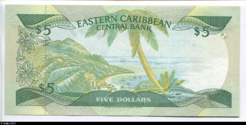 5 Dollars Elizabeth II & Palmier Anguilla N°A007396U