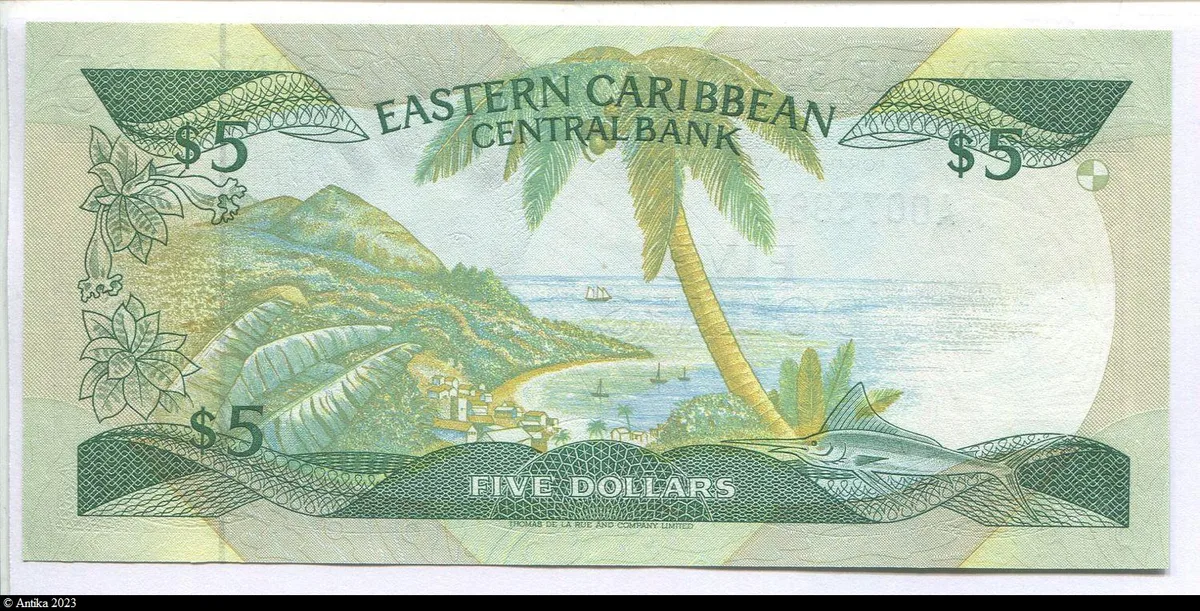 5 Dollars Elizabeth II & Palmier Anguilla N°A007396U