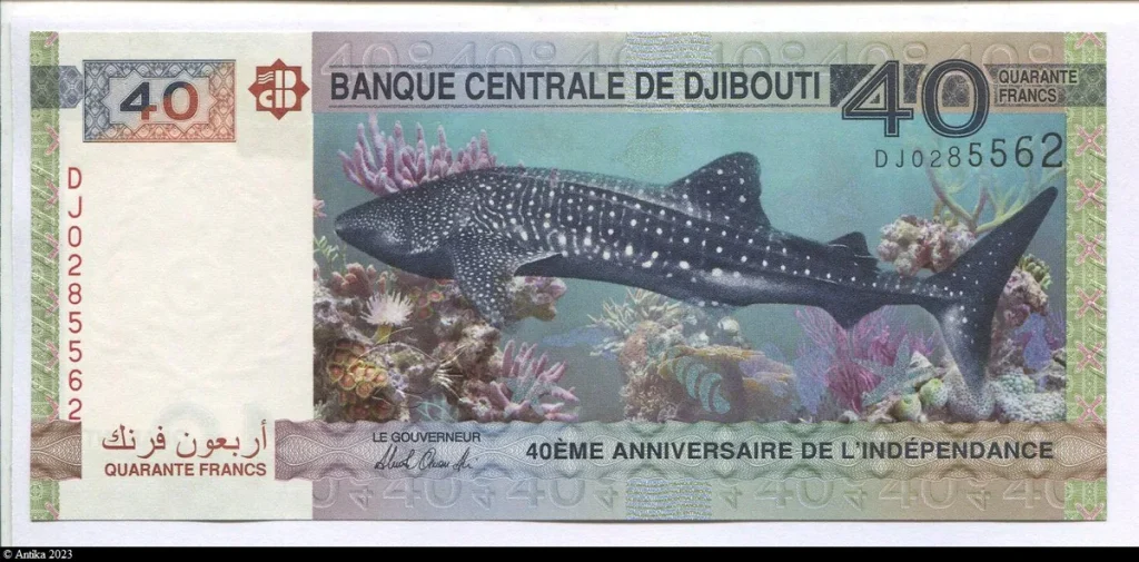 40 Francs 40e anniversaire de l'indépendance Requin Baleine * *