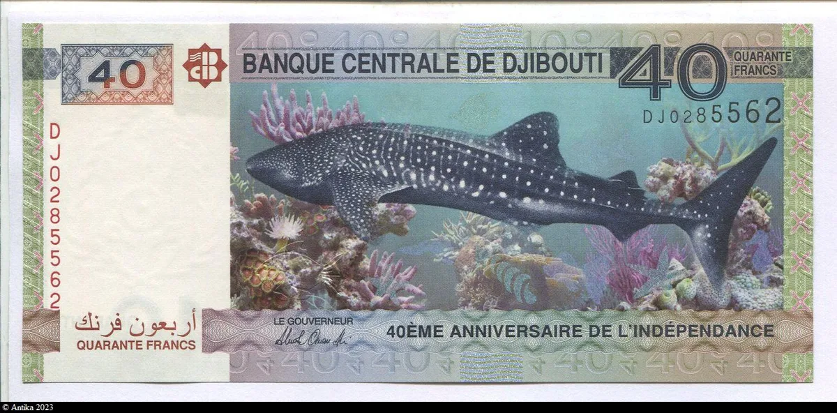 40 Francs 40e anniversaire de l'indépendance Requin Baleine * *
