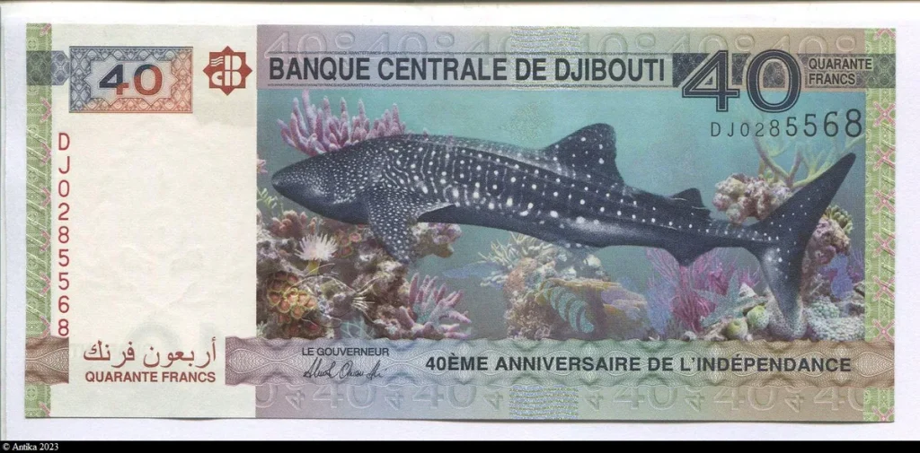 40 Francs 40e anniversaire de l'indépendance Requin Baleine * * *