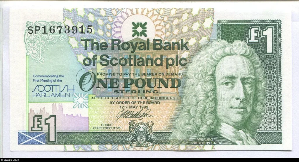 1 Pound Lord Ilay & Parlement écossais "The Royal Bank of Scotland" * * * * * * *