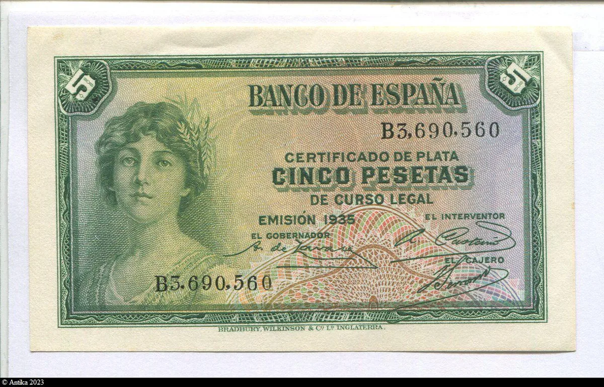 5 Pesetas Jeune Fille