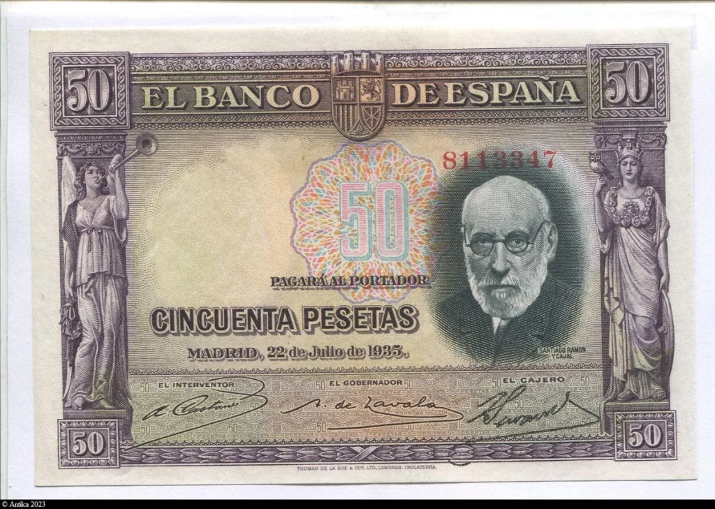 50 Pesetas Santiago Ramon Y Cajal