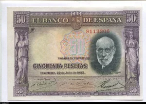 50 Pesetas Santiago Ramon Y Cajal
