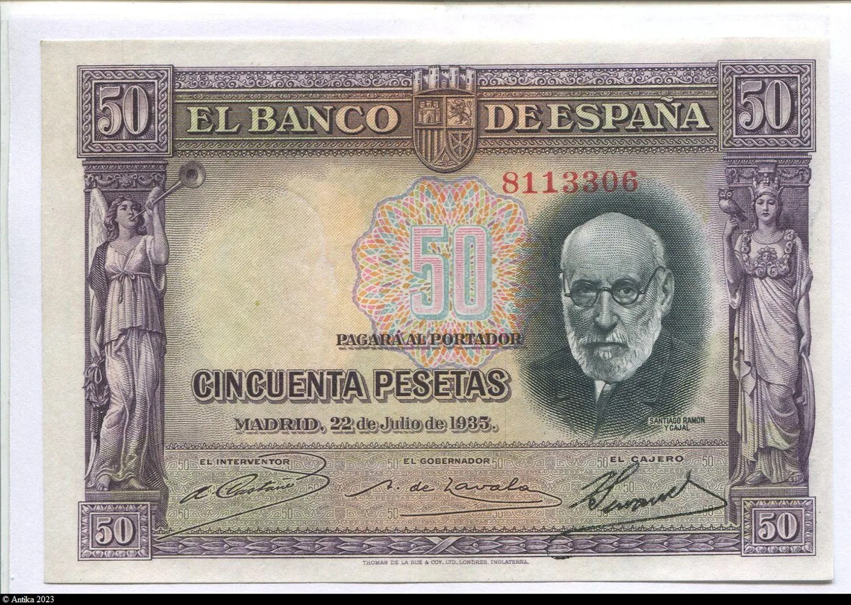 50 Pesetas Santiago Ramon Y Cajal