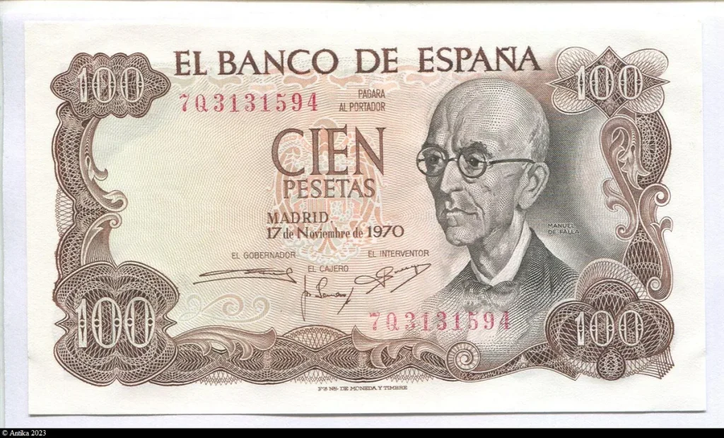 100 Pesetas M.de Falla