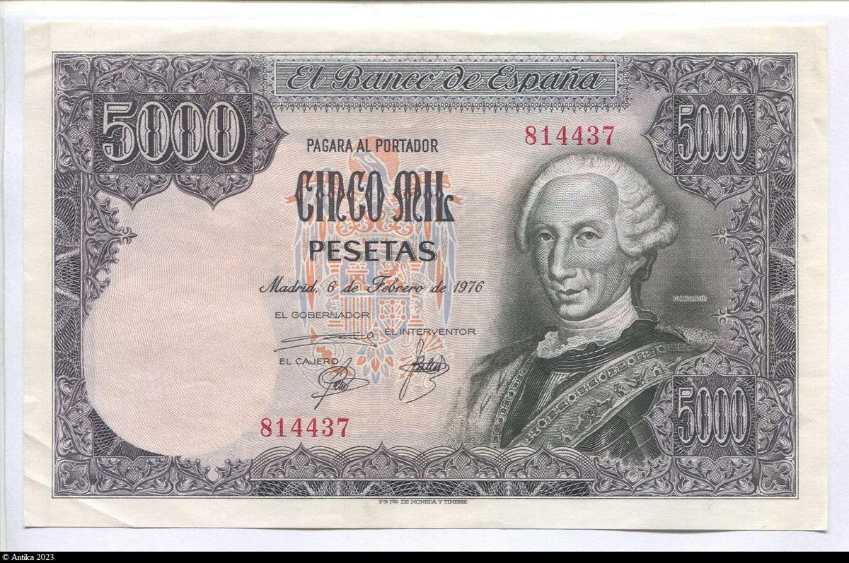 5000 Pesetas Carlos III