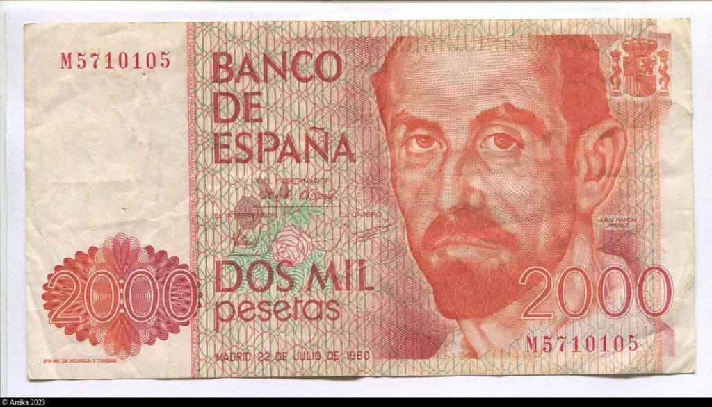 2000 Pesetas Juan Ramon Jimenez