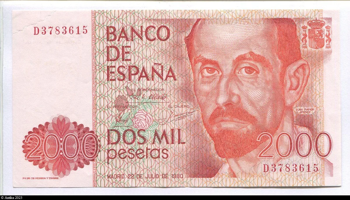 2000 Pesetas Juan Ramon Jimenez