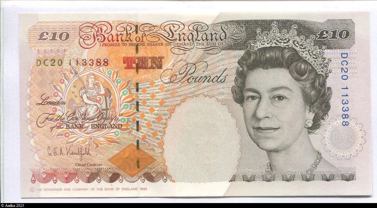 10 Pounds Elizabeth II & Charles Dickens * * * *