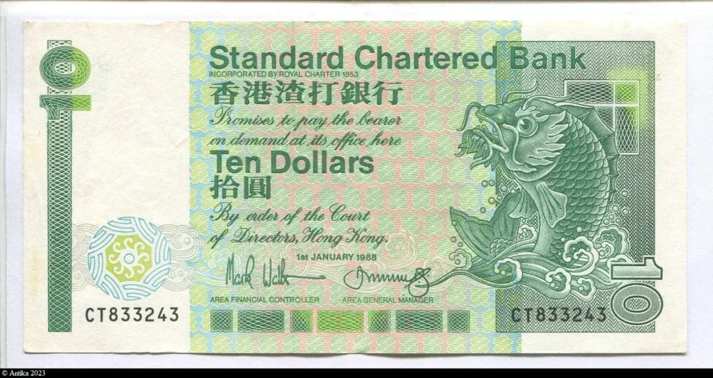 10 Dollars Poisson & Bâtiment Bank