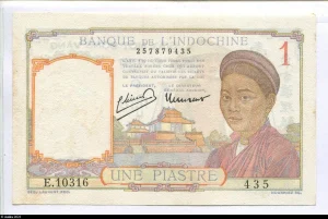 1 Piastre Jeune femme & Temple * * *