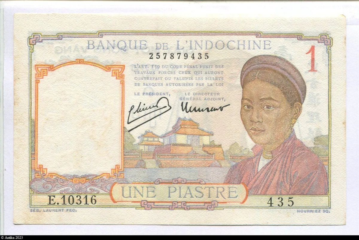 1 Piastre Jeune femme & Temple * * *
