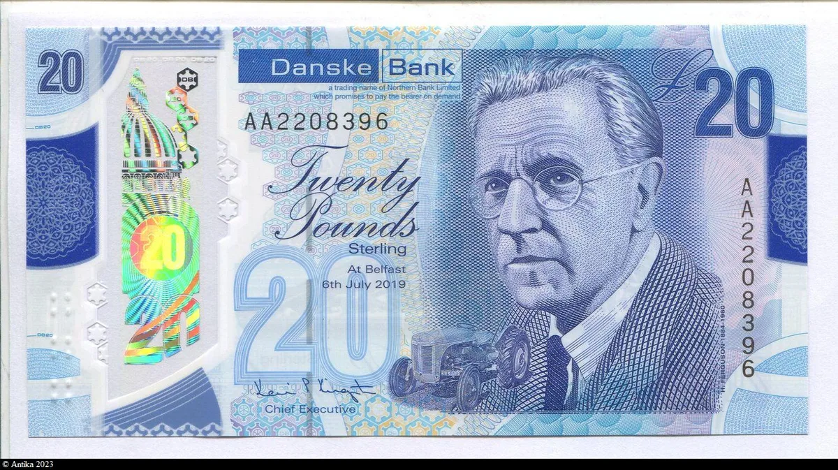 20 Pounds Henry Ferguson & Fronton de l'hôtel de ville de Belfast * * NEW