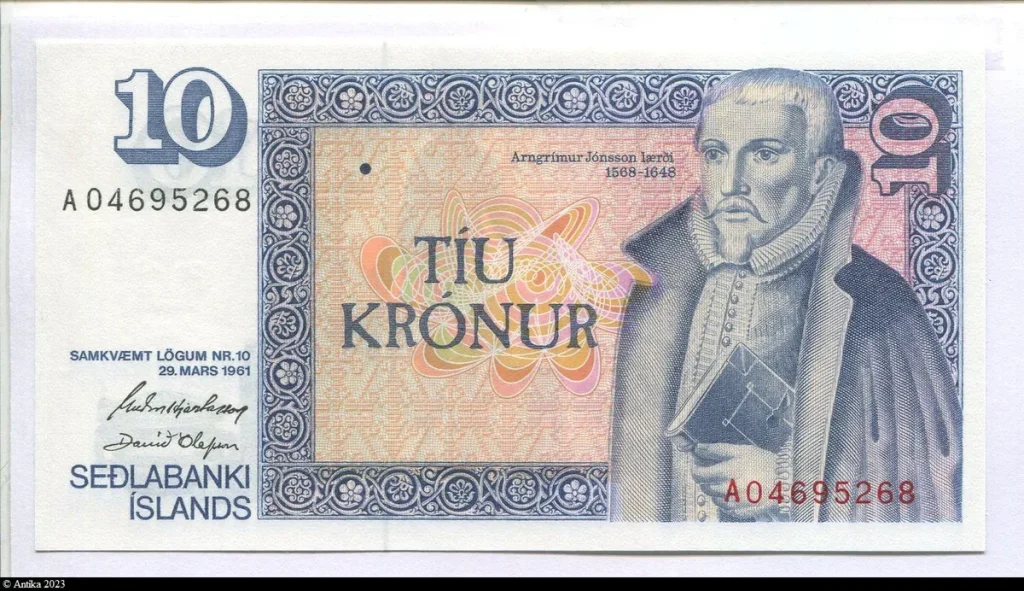 10 Kronur Portrait de l'érudit Arngrímur Jónsson * * * * *