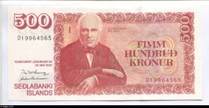 500 Kronur Jón Sigurðsson