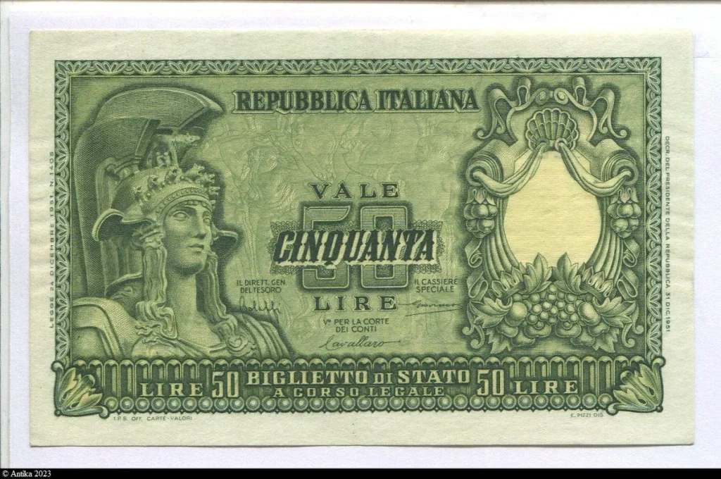 50 Lire "Italia" Biglietto di Stato