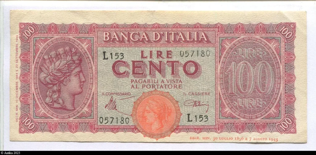 100 Lire "Italia Turrita"