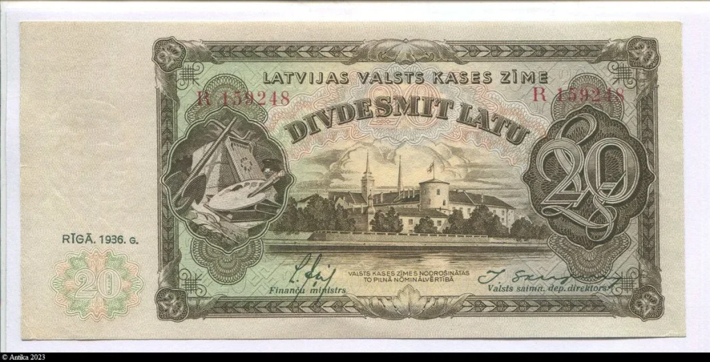 20 Latu Château de Riga Série R RARETE