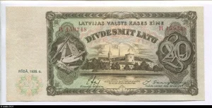20 Latu Château de Riga Série R RARETE
