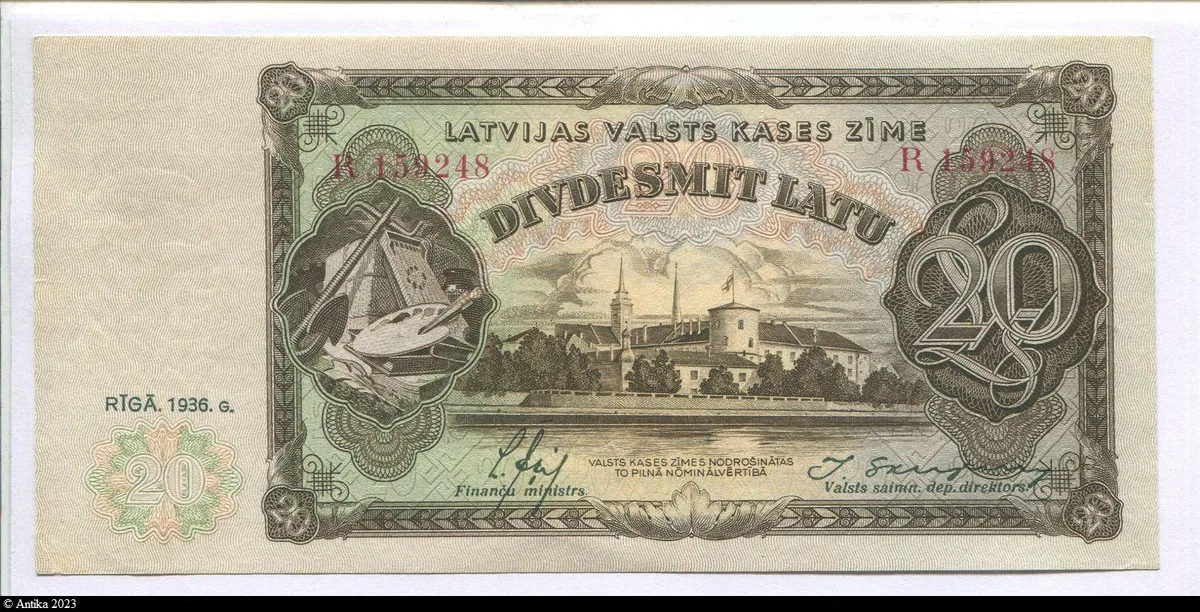 20 Latu Château de Riga Série R RARETE