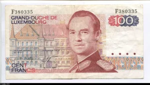 100 Frs Grand Duc Jean Grand Duché de Luxembourg