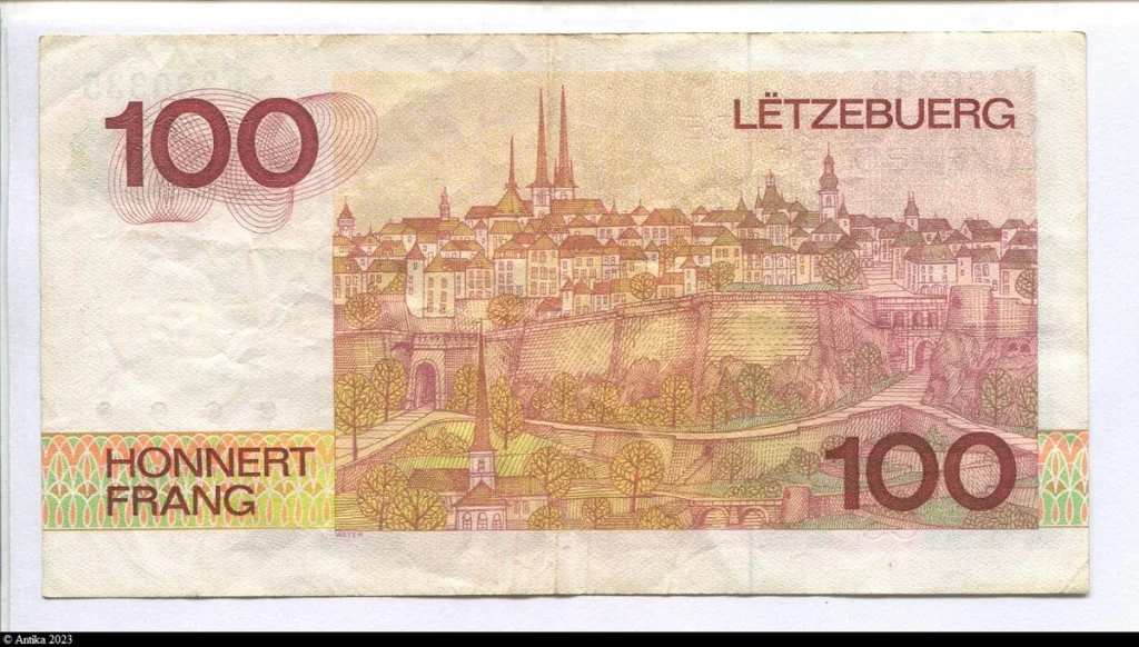 100 Frs Grand Duc Jean Grand Duché de Luxembourg