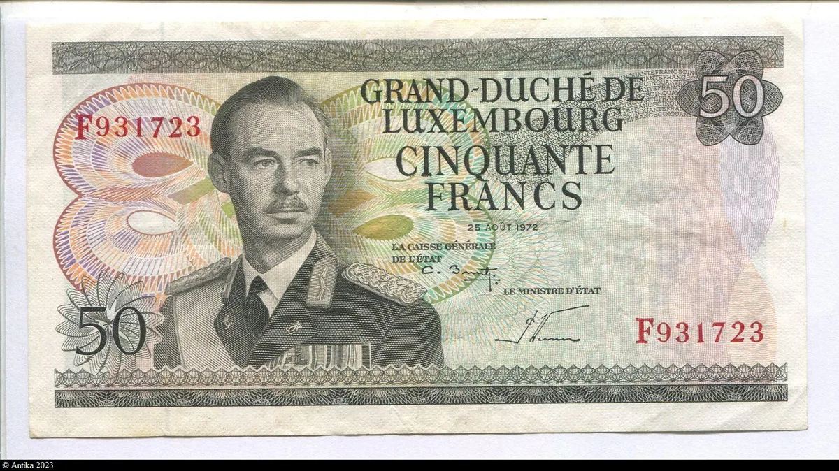 50 Frs Grand Duc Jean Grand Duché de Luxembourg